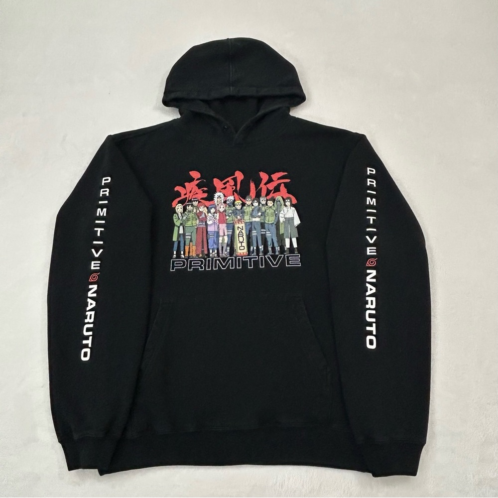 Primitive Naruto Shippuden Leaf Village Graphic Pullover Hoodie Sweatshirt Men M